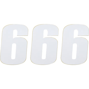 Moose Racing Race Number 6 - White - 4.5" 80006