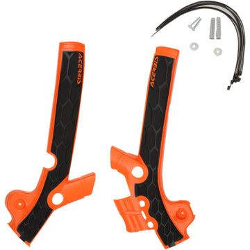 Acerbis X-Grip Frame Guards - Orange/Black - Husqvarna | KTM 2449525225