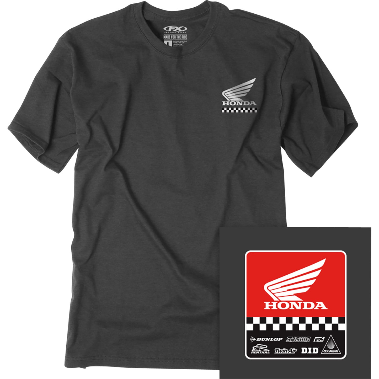 FACTORY EFFEX Youth Honda Starting Line T-Shirt - Heather Charcoal - XL 27-83306