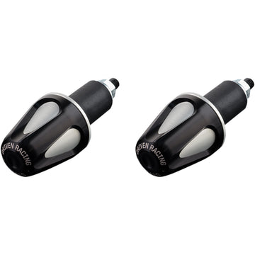 DRIVEN RACING D-Axis Handlebar End - Black/Silver DXB-BK2