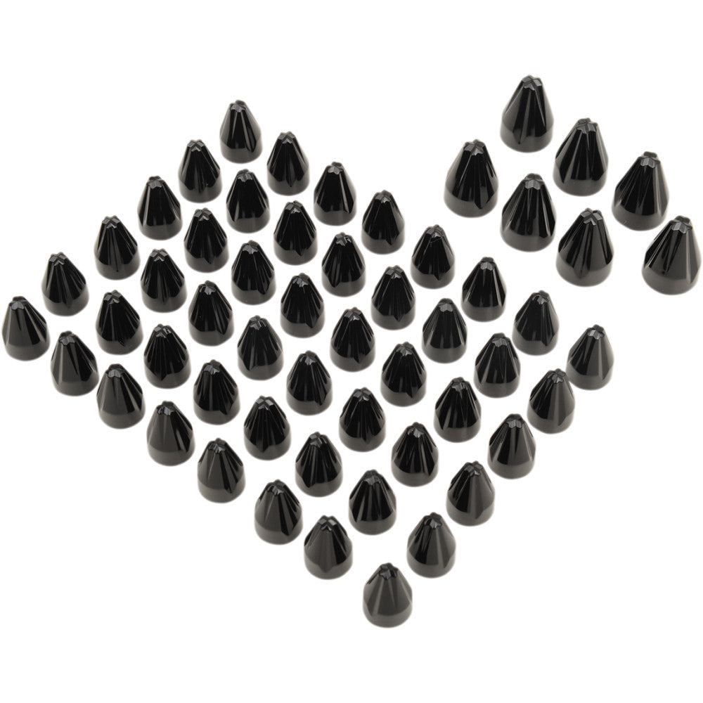 CIRO Caps - Engine/Bolt/Cover - Fluted/Spike - Black - Twin Cam 70026