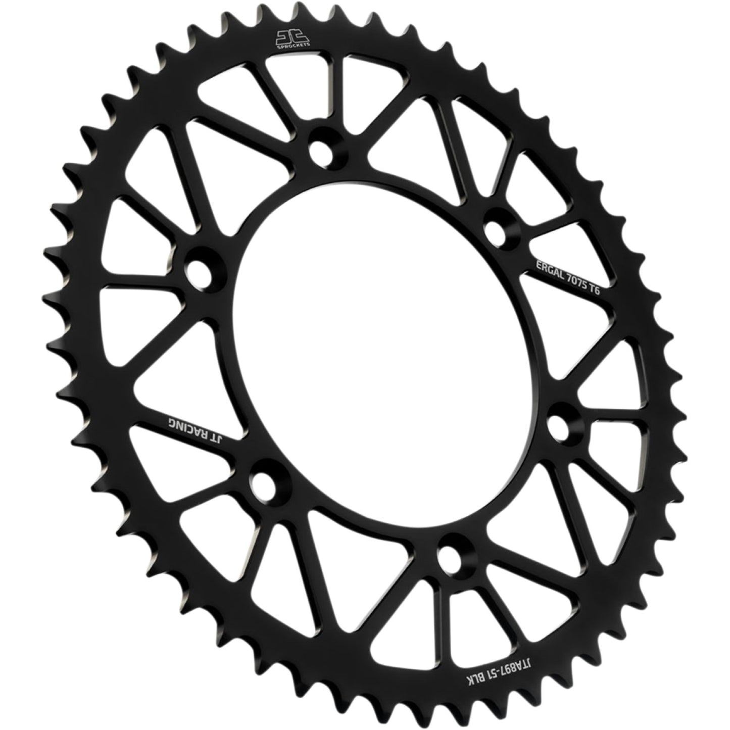 JT SPROCKETS Rear Sprocket - Black - 51-Tooth JTA897.51BLK by JT Rear Sprockets Aluminum/Alloy