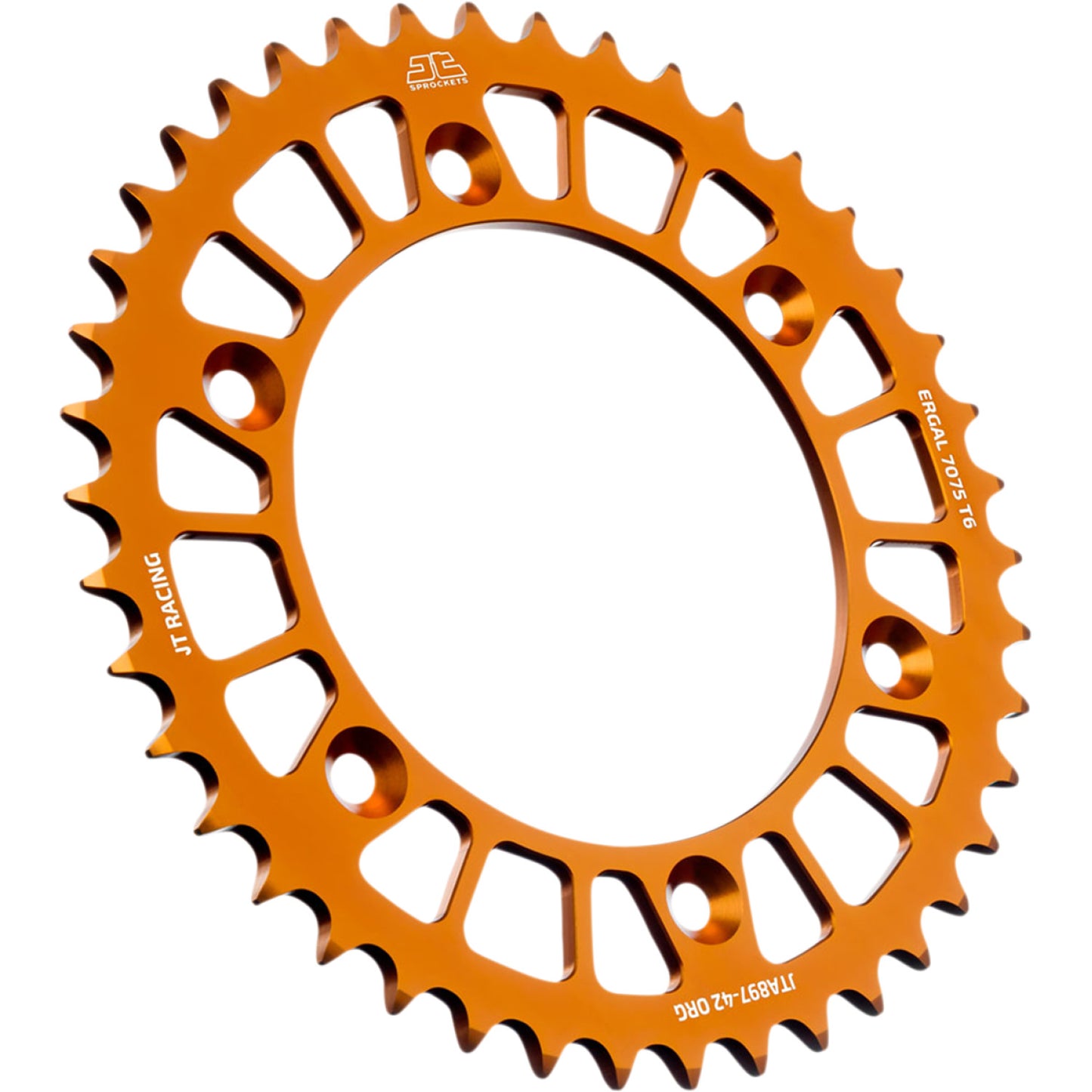 JT SPROCKETS Rear Sprocket - Orange - 42-Tooth JTA897.42ORG by JT Rear Sprockets Aluminum/Alloy