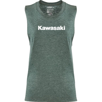 FACTORY EFFEX Women's Kawasaki Muscle Tank Top - Heather Forest Green - Small 27-87150