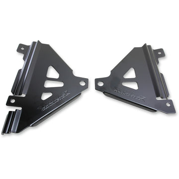 WORKS CONNECTION Radiator Brace Set - Black - Kawasaki 18-B299