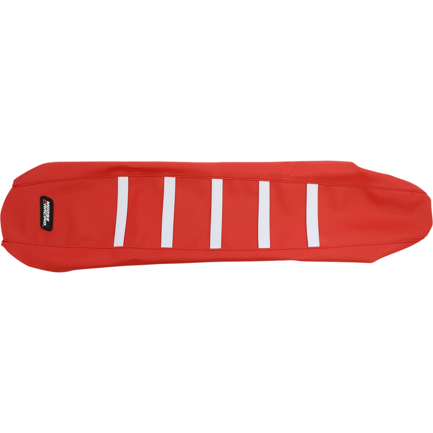 Moose Racing Ribbed Seat Cover - Red Cover/White Ribs - Gas Gas GAS21-331
