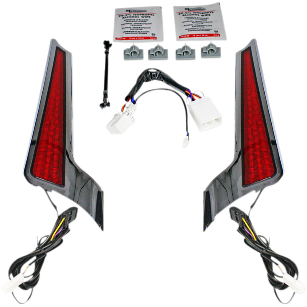 Custom Dynamics Fascia LED Light Panels - Chrome/Red CD-FASCIA-HD-RC