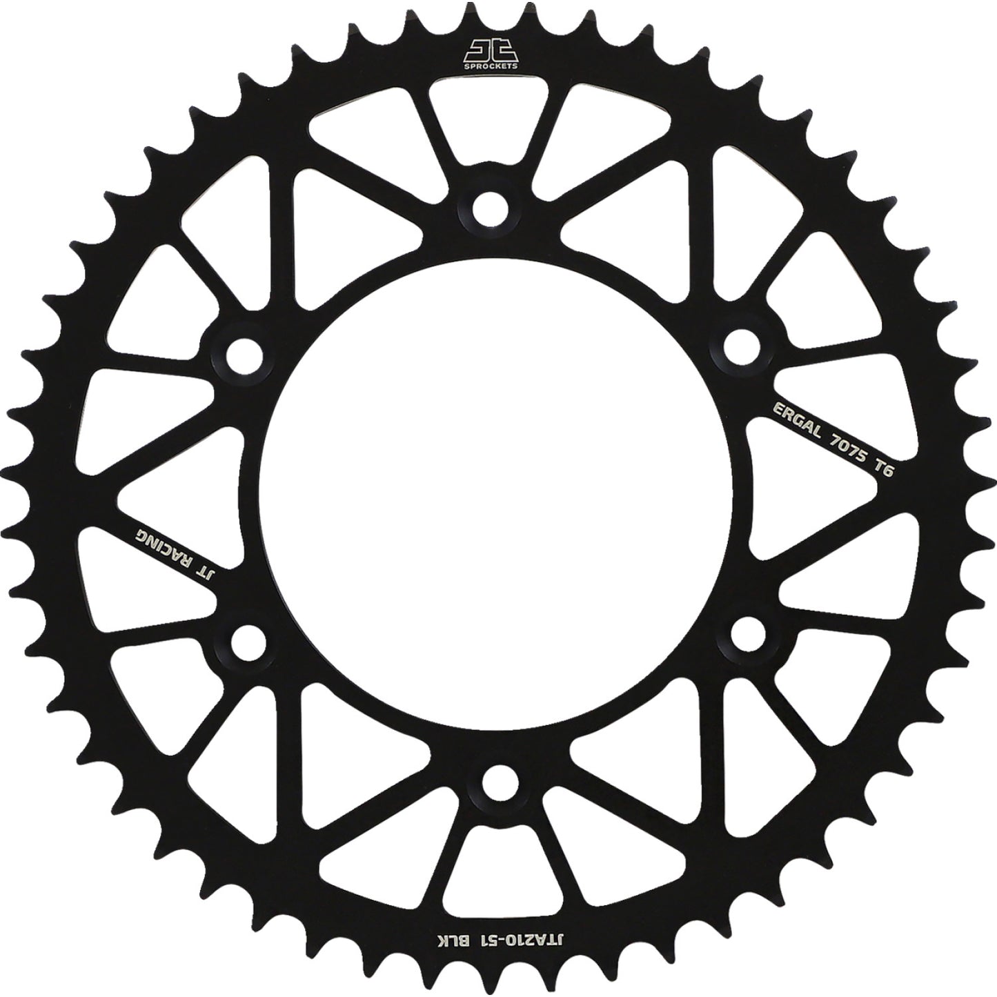 JT SPROCKETS Rear Sprocket - Honda - Black - 51 Tooth JTA210.51BLK by JT Rear Sprockets Aluminum/Alloy