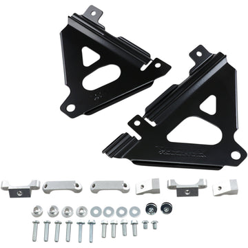 WORKS CONNECTION Radiator Brace Set - Black - Kawasaki 18-B300