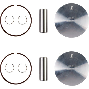 WOSSNER Piston Kit - 76.37 mm - Ski Doo | Lynx K7047D050-2
