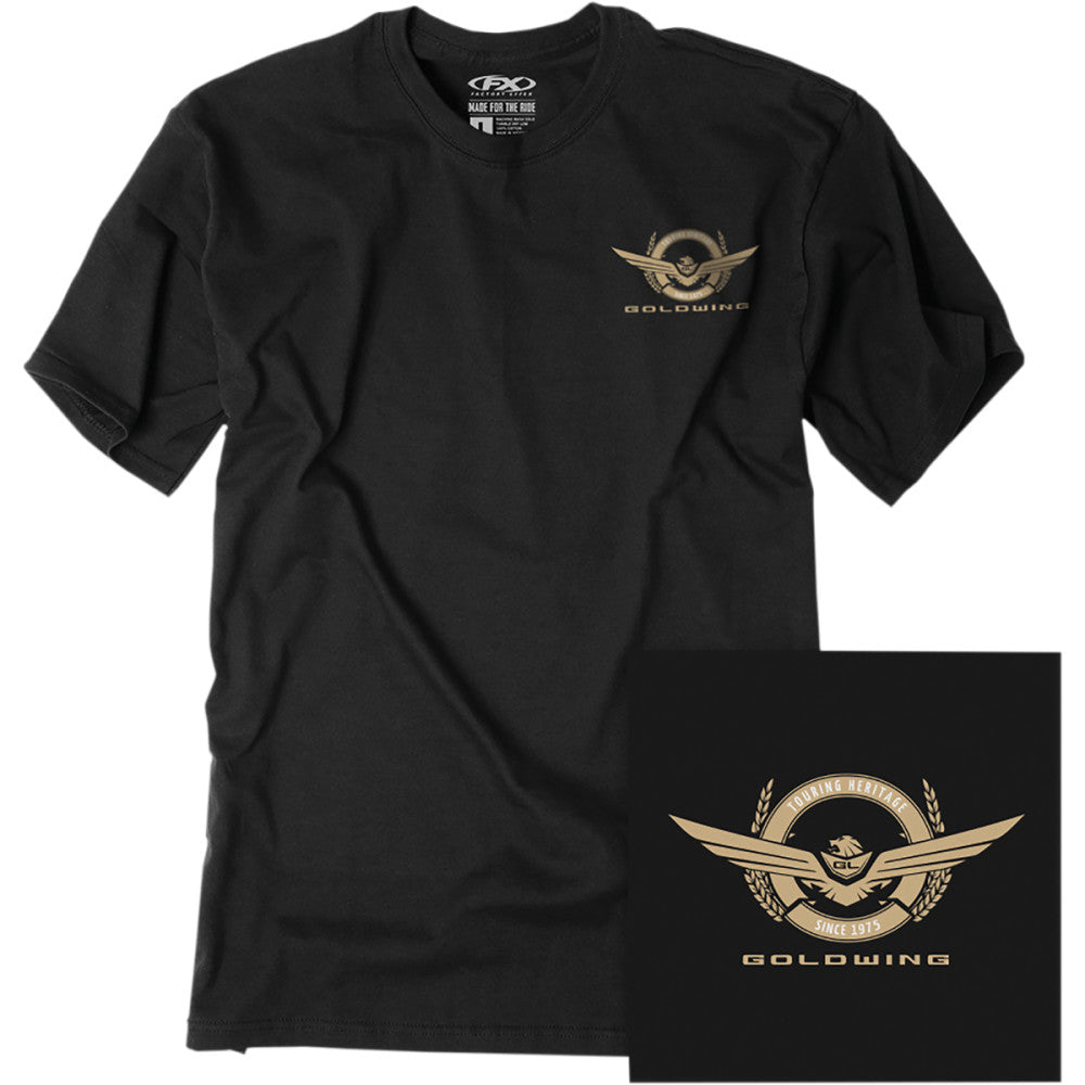 FACTORY EFFEX Goldwing Badge T-Shirt - Black - Medium 25-87822