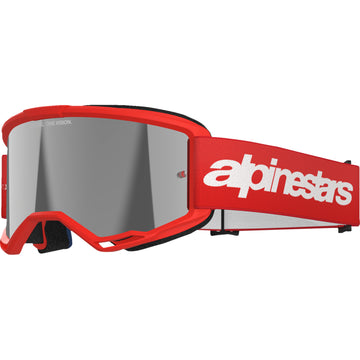 Alpinestars Vision 3 Goggle - Wordmark - Red - Silver Mirror 5103325-3094 | Goggles