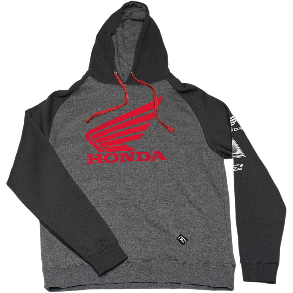 FACTORY EFFEX Honda Wing Hoodie - Black/Charcoal - Large 22-88304