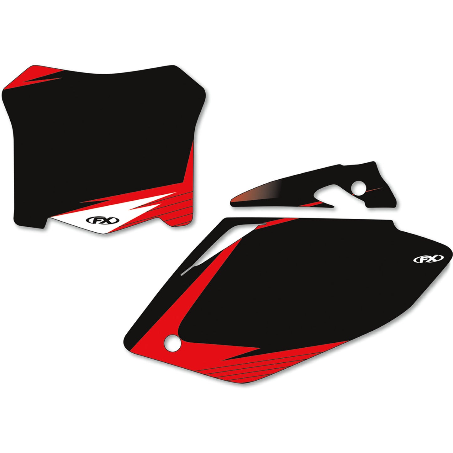 FACTORY EFFEX Graphic Number Plates - Black/Red - CRF450R 12-64338
