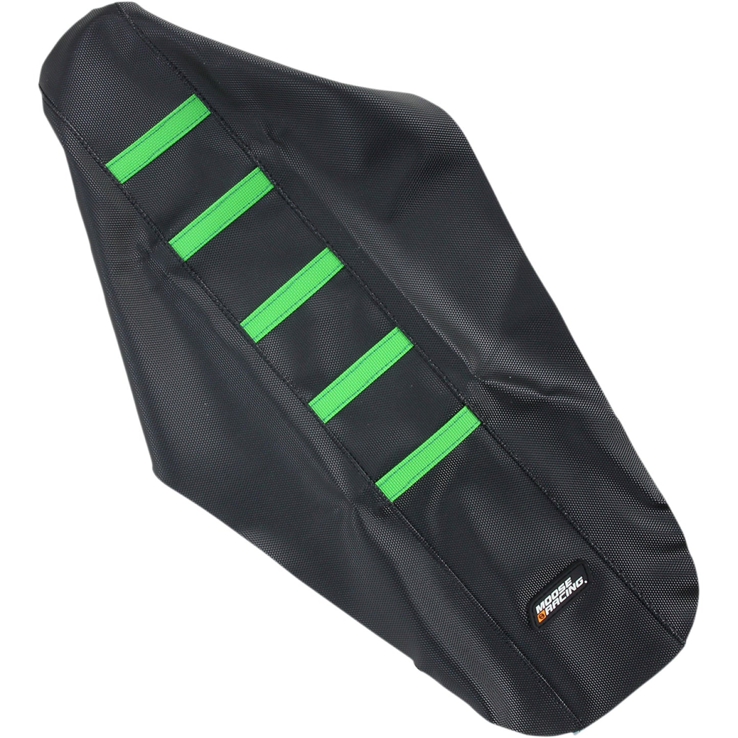 Moose Racing Ribbed Seat Cover - Black Cover/Green Ribs - Kawasaki KXF25006-334RT