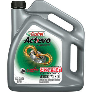 CASTROL Act Evo? Semi-Synthetic 4T Engine Oil - 20W-50 - 1 U.S. gal. 15D7D1