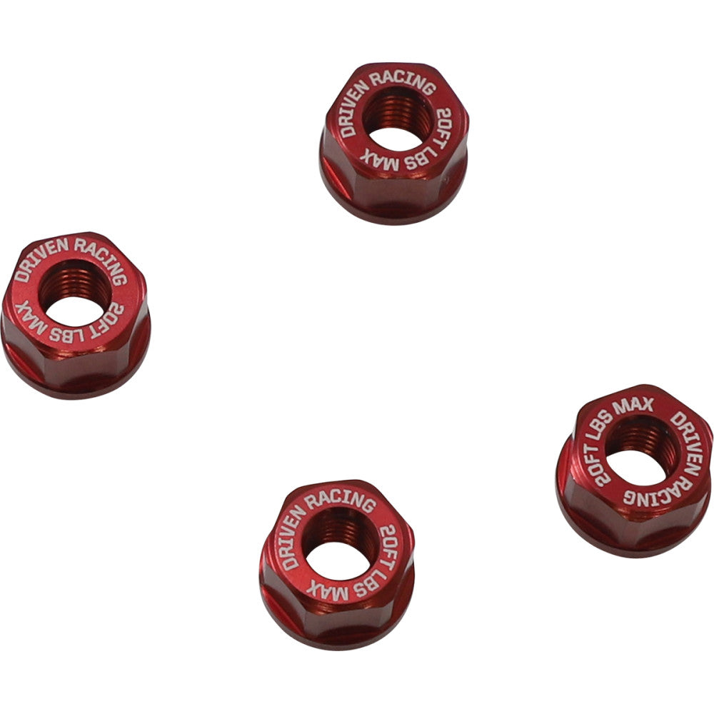 DRIVEN RACING Aluminum Sprocket Nuts - Red - M8 x 1.25 DSN-02-RD