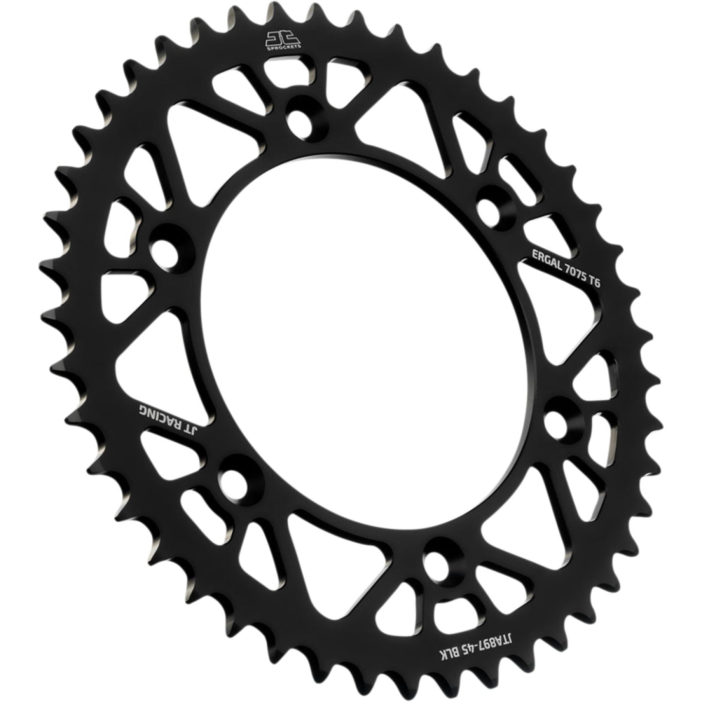 JT SPROCKETS Rear Sprocket - Black - 45 Tooth JTA897.45BLK by JT Rear Sprockets Aluminum/Alloy