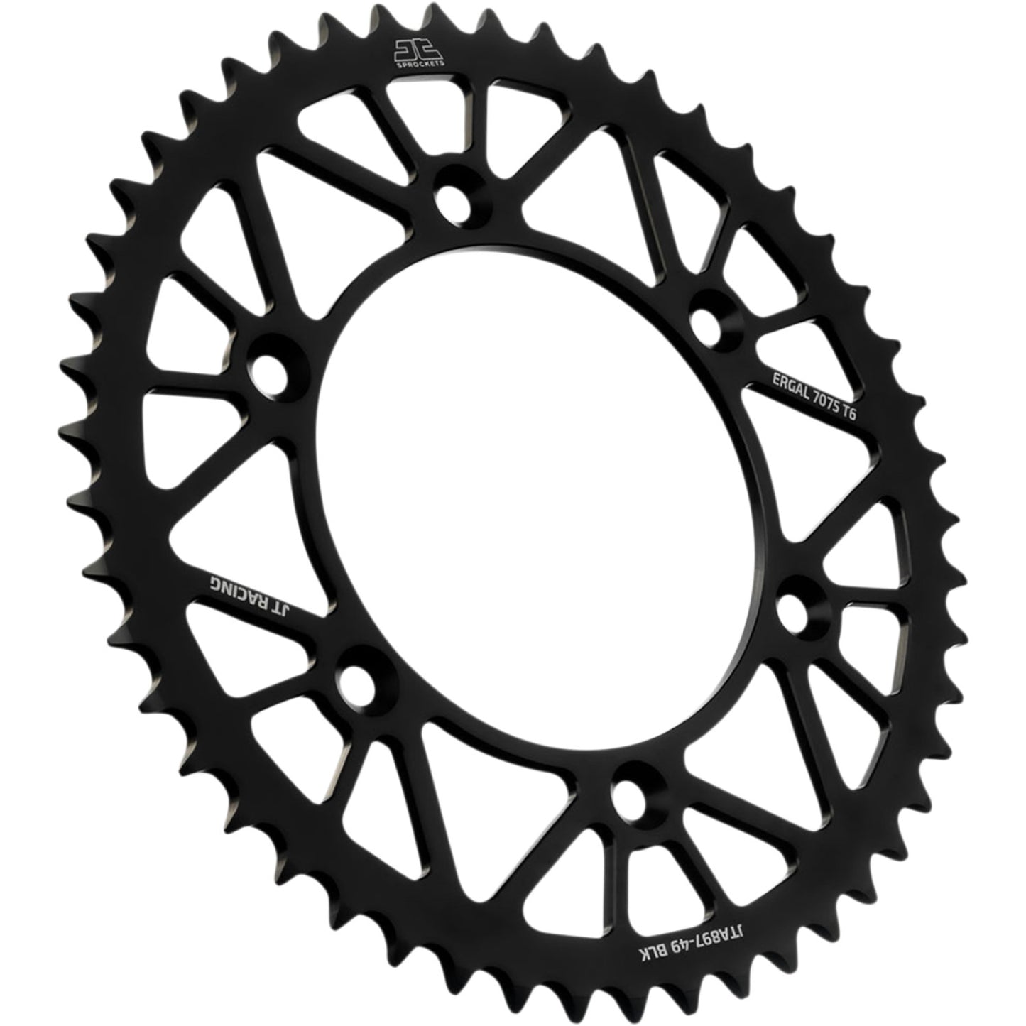 JT SPROCKETS Rear Sprocket - Black - 49-Tooth JTA897.49BLK by JT Rear Sprockets Aluminum/Alloy