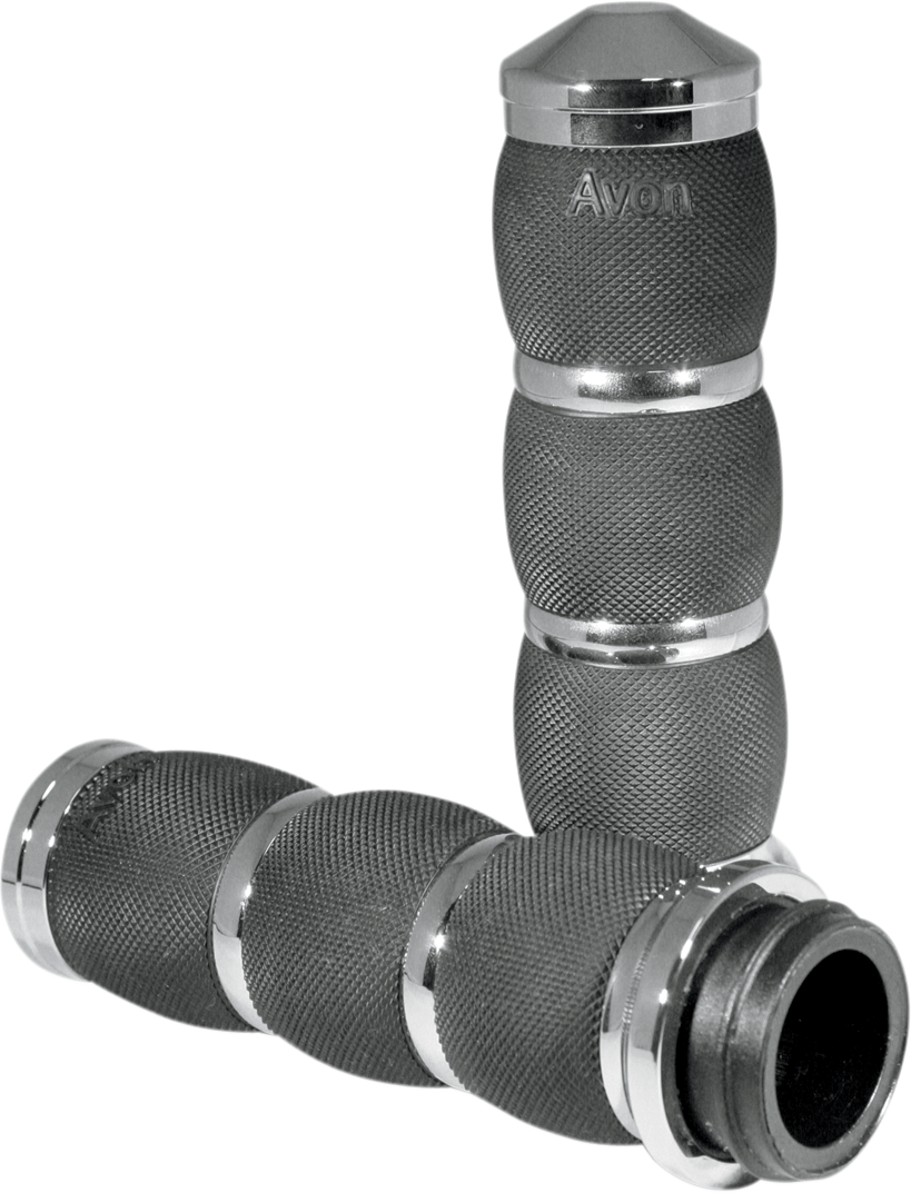 Avon Grips 3-Ring Air Cushioned Grips - TBW - Chrome AIR-91-FLY