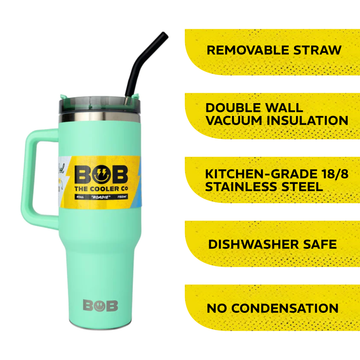 BOBs 40OZ TUMBLER with Straw and Handle by BOB The Cooler Co