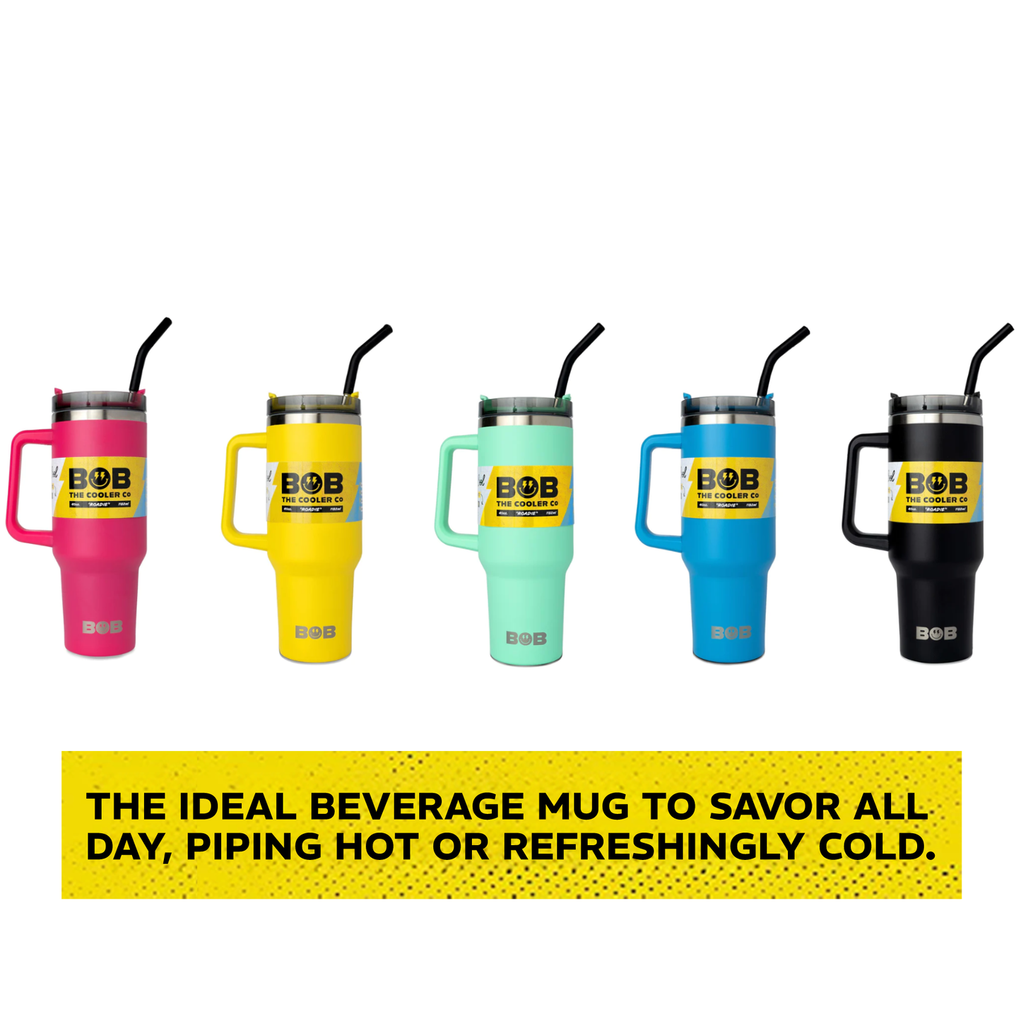 BOBs 40OZ TUMBLER with Straw and Handle by BOB The Cooler Co