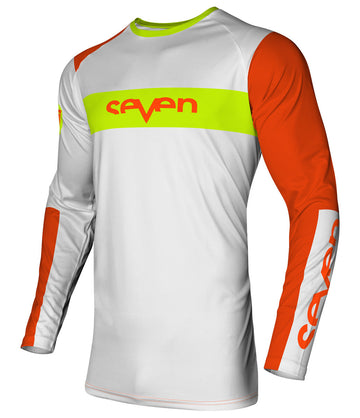 Seven YOUTH VOX FRACTURE JERSEY WHITE/FLO ORANGE YXXS