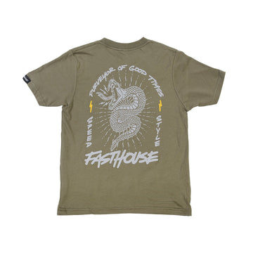 Fasthouse Youth Venom Tee Light Olive - Y Medium