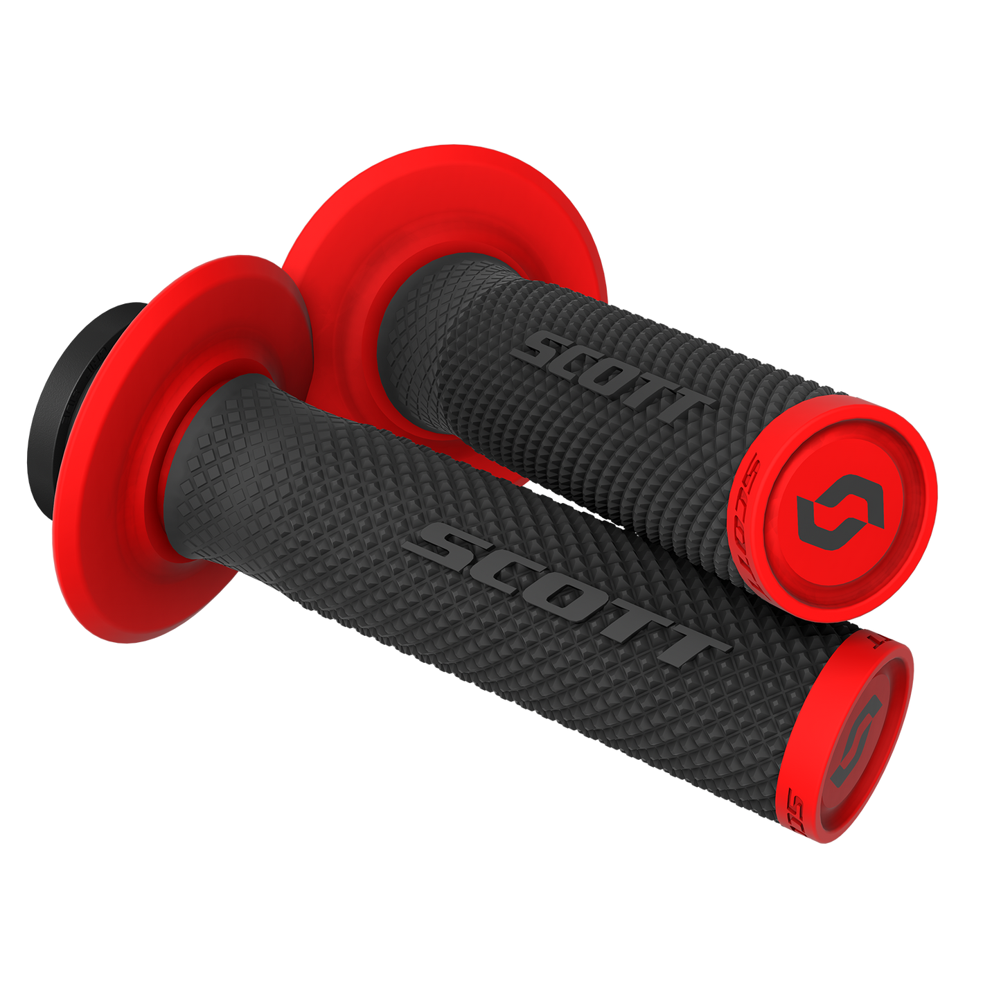 Scott SX II Lock-On Grip and Cam Set - Black/Red 292452-1042222