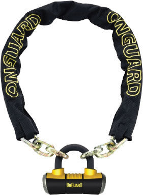 Mastiff 8019l Chain With Boxer U Lock Blk/Yel 6 Ft