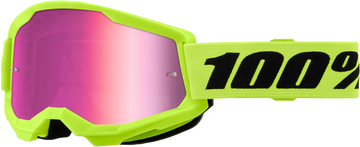 100% Strata 2 Goggle Yellow Mirror Pink Lens