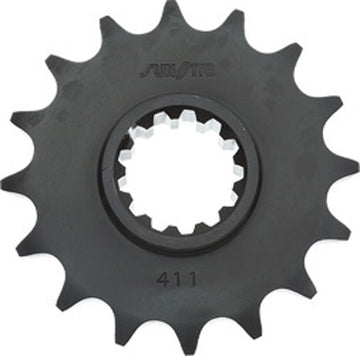 Black sprocket with 'Sunstar' branding on a white background for kawasaki