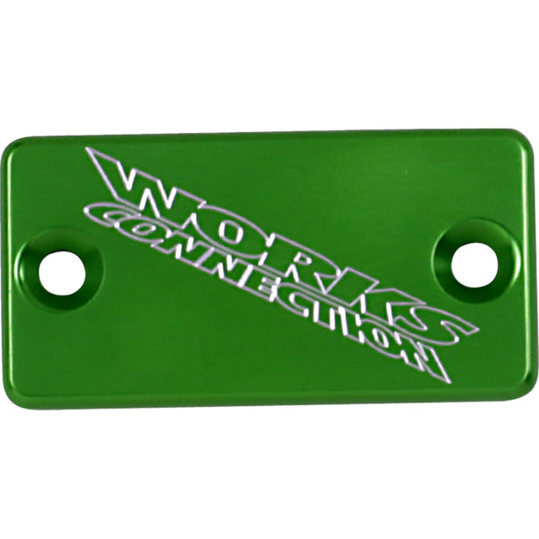 Works Connection Anodized Billet Aluminum Front Brake Reservoir Cover - Green 21-128