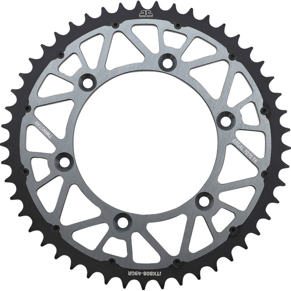 JT Sprockets Steel Rear Sprocket - Graphite - 49 Tooth JTX808.49GR