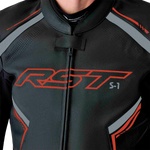 RST S1 D3O Leather CE Jacket - Black/Grey/Red - 2XL