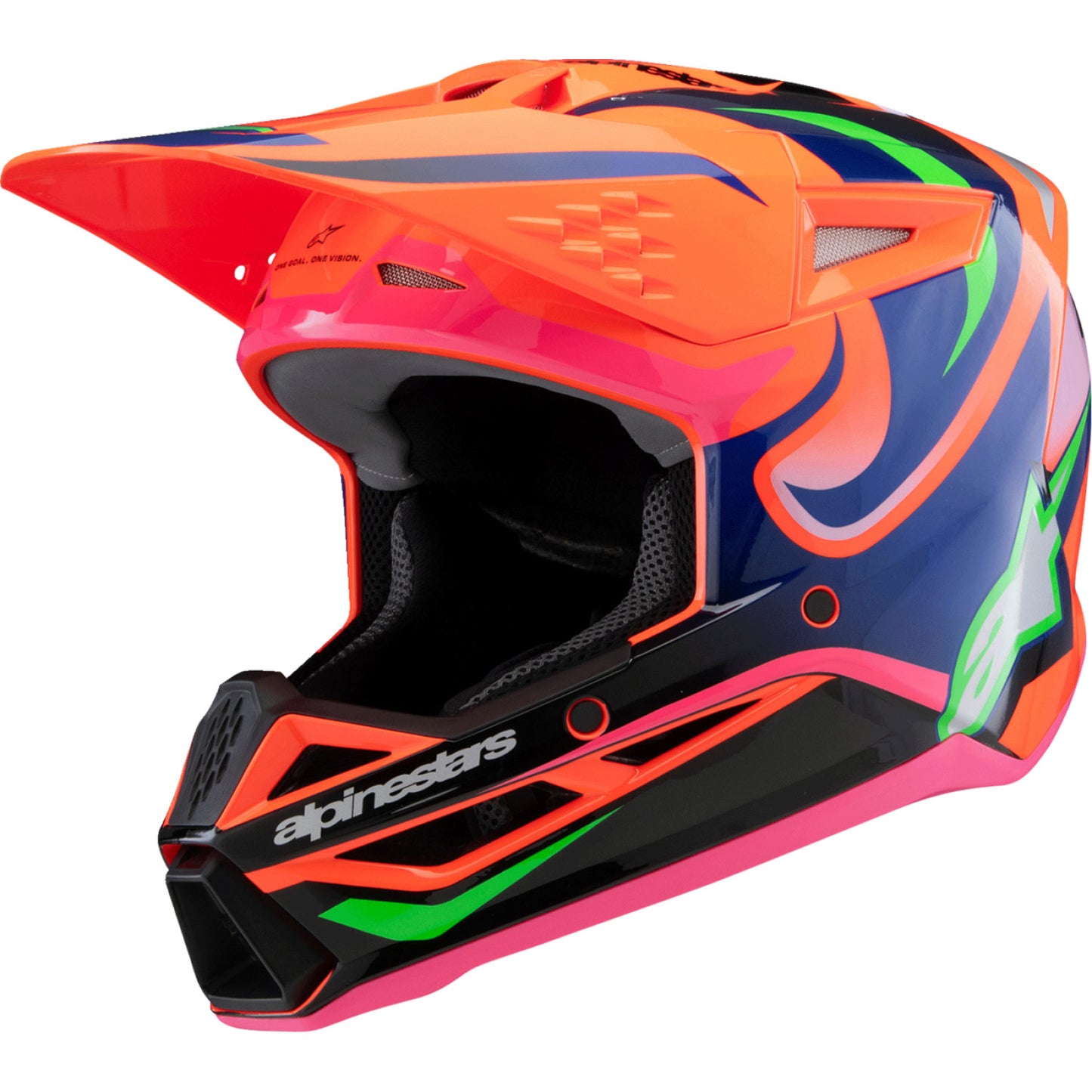 ALPINESTARS Youth SM3 Helmet - Deegan - Gloss Orange Fluo/Purple/Pink Fluo - Small 8301425-433-YS