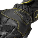 RST S1 CE Leather Glove - Black/Fluro Yellow - M
