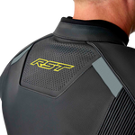 RST S1 D3O Leather CE Jacket - Black/Grey/Fluro Yellow - M