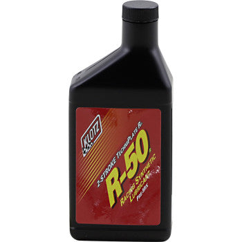 Klotz R-50 engine oil bottle on a white background