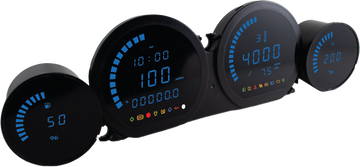 4 Piece Blue Led Gauges `14 22 Flht Flhx Fltr