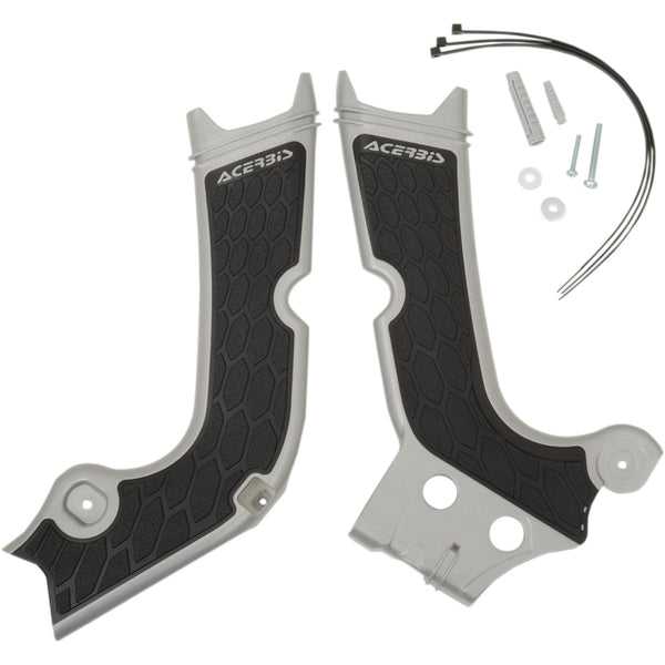 Acerbis X-Grip Frame Guards - Silver/Black - Honda 2630711015