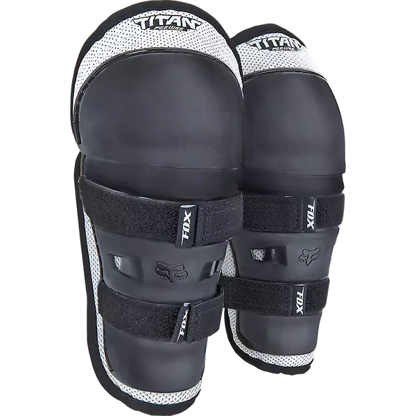Fox Titan PeeWee Knee/Shin Guards Black/Silver OS