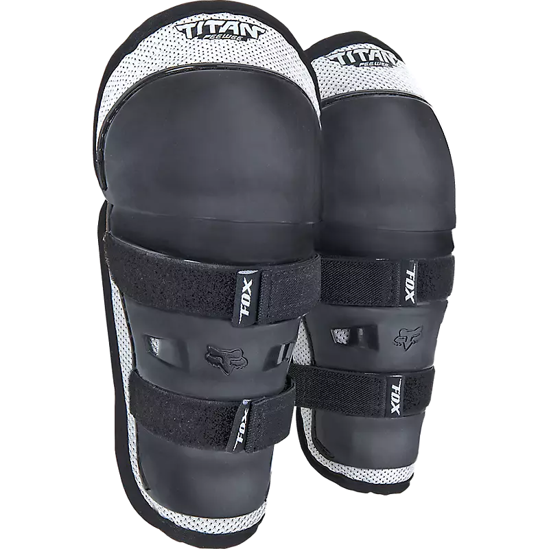 Fox Titan PeeWee Knee/Shin Guards Black/Silver OS | Knee Protection