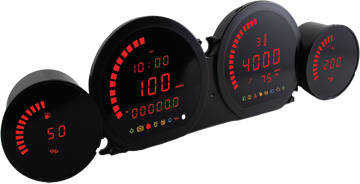 4 Piece Red Led Gauges `14 22 Flht Flhx Fltr