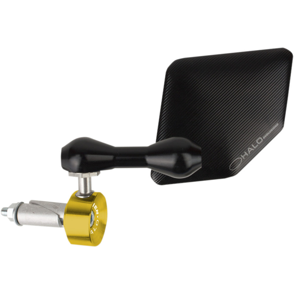 DRIVEN RACING Mirror - Halo - Side View - Pentagon - Black/Gold - Left - Each DHBML-GD