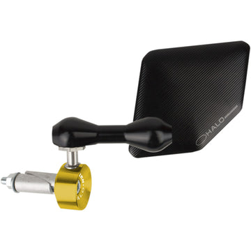 DRIVEN RACING Mirror - Halo - Side View - Pentagon - Black/Gold - Left - Each DHBML-GD