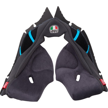 AGV Pista GP RR Cheek Pads - Gray/Cyan - Large 201850005623GL | Interior Helmet Parts