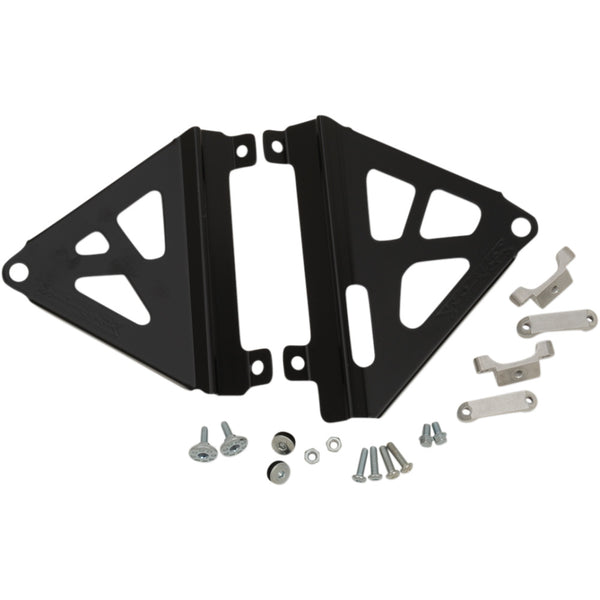 Works Connection Radiator Brace Set - Black - Honda 18-B709