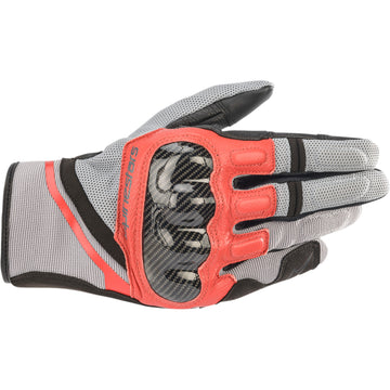 ALPINESTARS Chrome Gloves - Ash Gray/Black/Bright Red - Small 3568721-9203-S