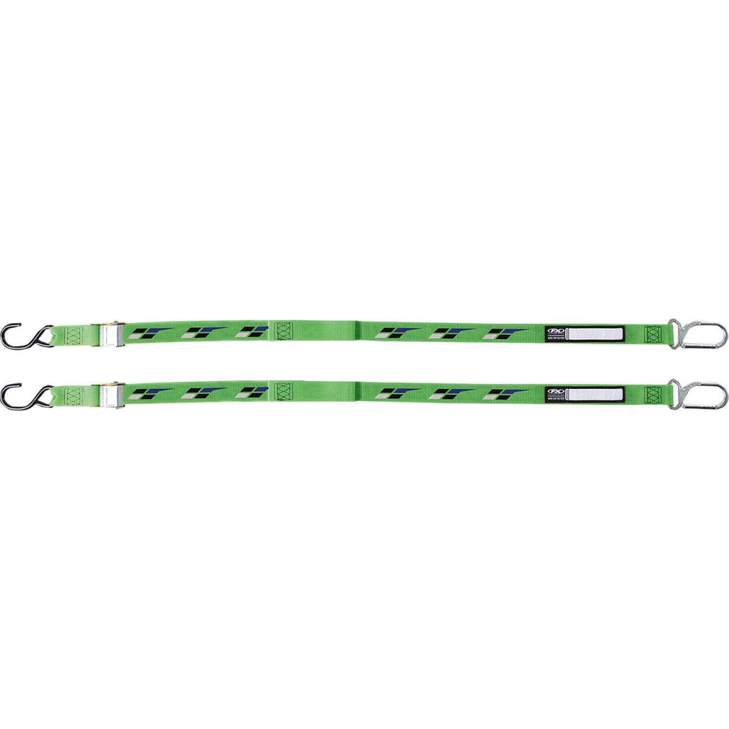 FACTORY EFFEX Tie-Downs - Black/Green - Kawasaki 22-45182